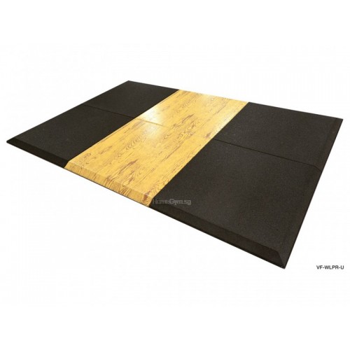 VersaFit Rubber for Olympic Weight Lifting Platform - Ultimate 2m x 3m - Black with Wood Series - Bevelled Edge